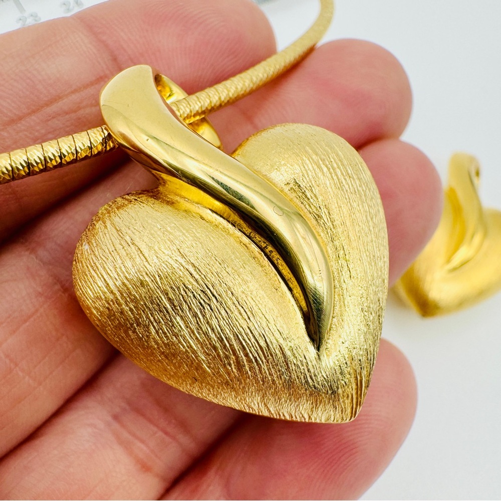 Veronese 18K Yellow Gold GF Sterling Silver Elegant Gold Heart Pendant Necklace